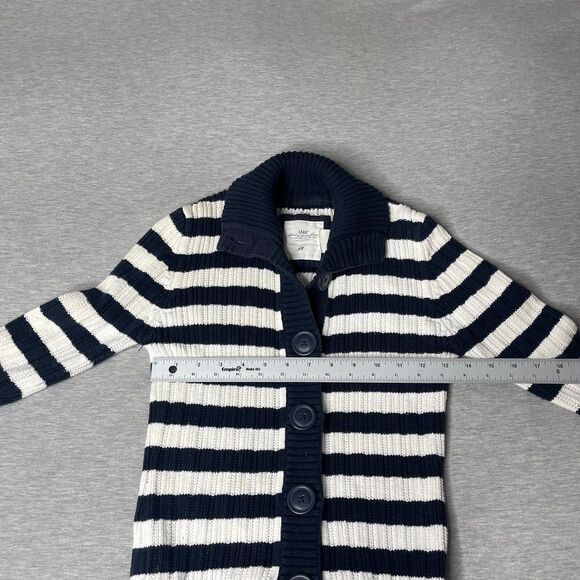 H&M L.O.G.G Women's Vintage Y2K Cable Knit Striped Button-Front Cardigan Sweater - Picture 4 of 8